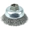 Weiler Wolverine 3" Crimped Wire Cup Brush .014" Steel Fill 5/8"-11 UNC Nut 36231 - alternate 1